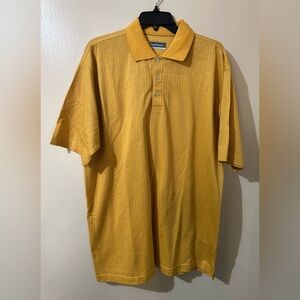 Alan Flusser Men’s Polo Shirt Size‎ L Golf Performance Yellow Black Casual Work